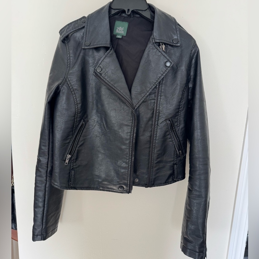 Women's Black Faux Leather Jacket